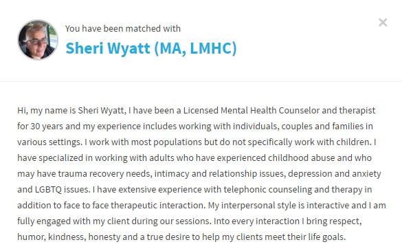 Connected with Sheri Wyatt - Therapist at ReGain Counseling